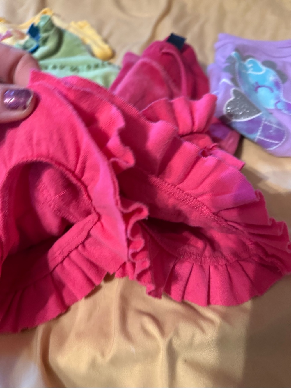 Lot of girls 12m Girls tops shirts and shorts Bright Pink Velour Joggers gap - Picture 7 of 7